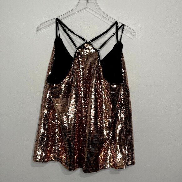City Chic Razzle Sazzle Glimmer Bronze Blush Cami NWT M 18 - Picture 7 of 7